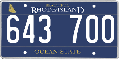 RI license plate 643700