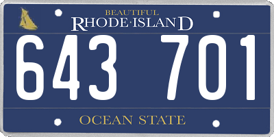 RI license plate 643701
