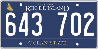 RI license plate 643702