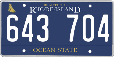 RI license plate 643704