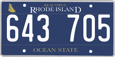 RI license plate 643705