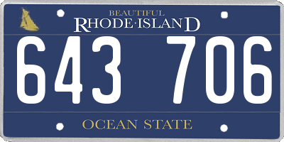 RI license plate 643706