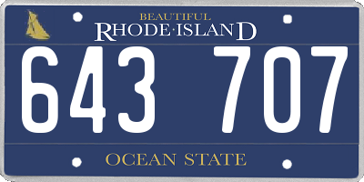 RI license plate 643707