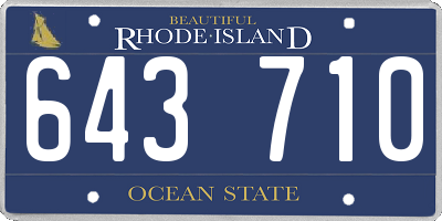 RI license plate 643710
