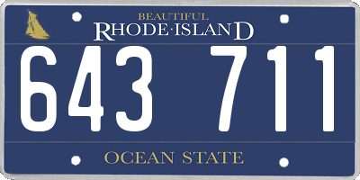 RI license plate 643711