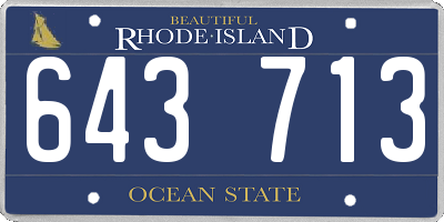 RI license plate 643713