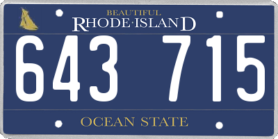 RI license plate 643715