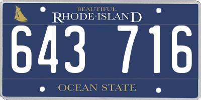 RI license plate 643716
