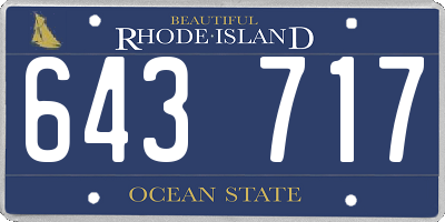 RI license plate 643717