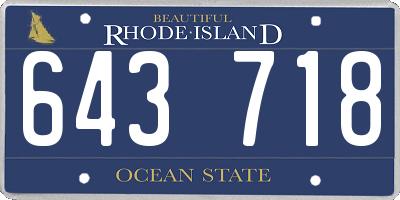 RI license plate 643718