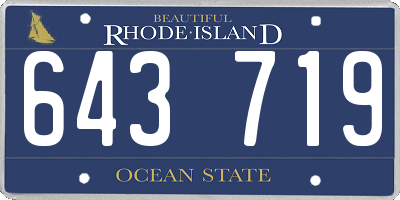RI license plate 643719