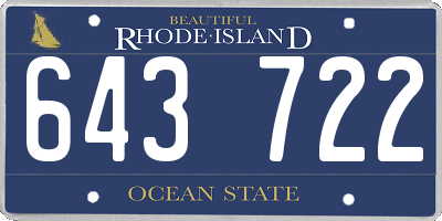 RI license plate 643722