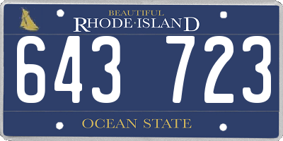 RI license plate 643723