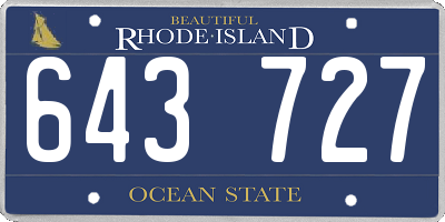 RI license plate 643727