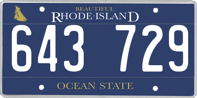 RI license plate 643729