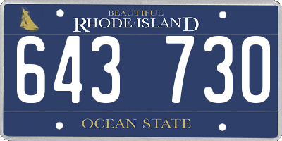 RI license plate 643730