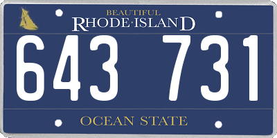 RI license plate 643731
