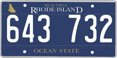 RI license plate 643732