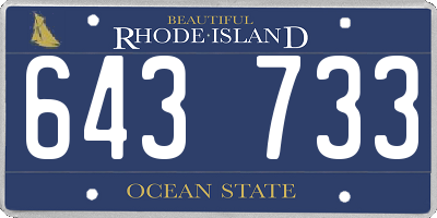 RI license plate 643733