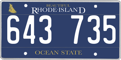 RI license plate 643735
