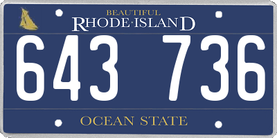 RI license plate 643736