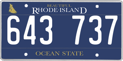 RI license plate 643737