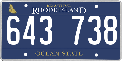 RI license plate 643738