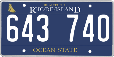 RI license plate 643740