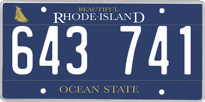 RI license plate 643741