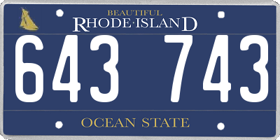 RI license plate 643743