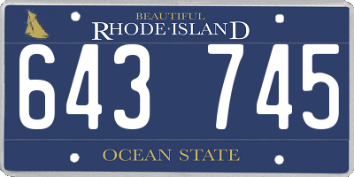 RI license plate 643745