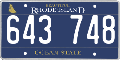 RI license plate 643748