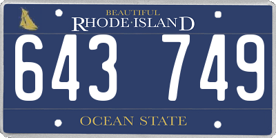 RI license plate 643749