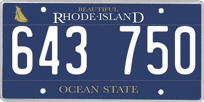 RI license plate 643750