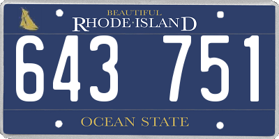 RI license plate 643751