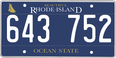 RI license plate 643752