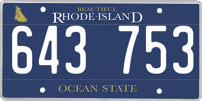 RI license plate 643753