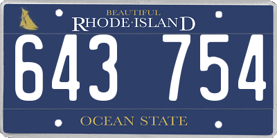 RI license plate 643754
