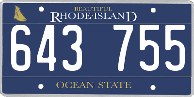 RI license plate 643755