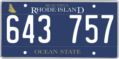 RI license plate 643757