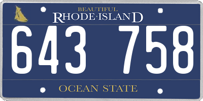 RI license plate 643758
