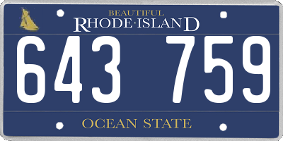 RI license plate 643759