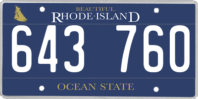 RI license plate 643760