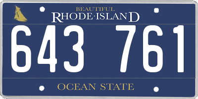 RI license plate 643761