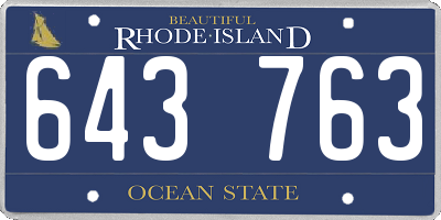 RI license plate 643763