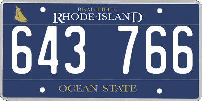 RI license plate 643766