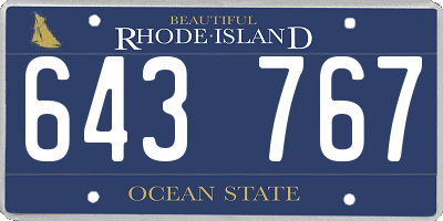 RI license plate 643767