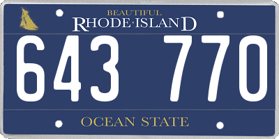 RI license plate 643770