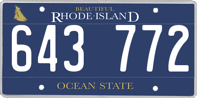 RI license plate 643772