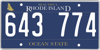 RI license plate 643774